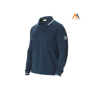 RALF1-L POLO 100% COTONE 200 GR BLU MANICA LUNGA - immagine 1